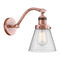 Cone Sconce shown in the Antique Copper finish with a Seedy shade