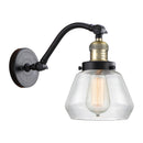 Fulton Sconce shown in the Black Antique Brass finish with a Clear shade