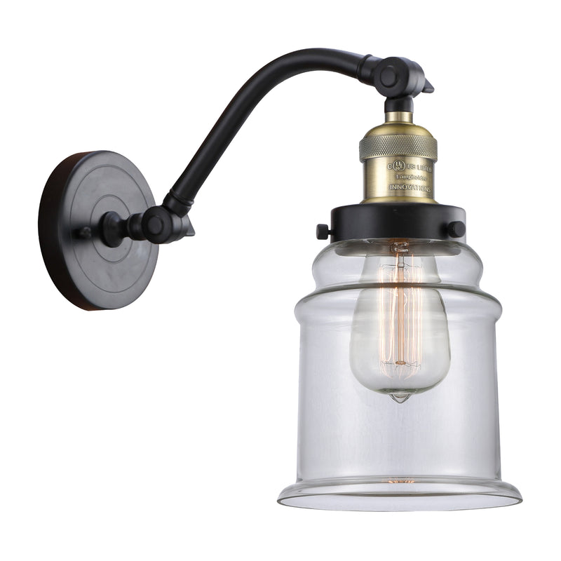 Canton Sconce shown in the Black Antique Brass finish with a Clear shade