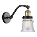 Canton Sconce shown in the Black Antique Brass finish with a Seedy shade