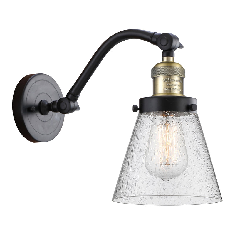 Cone Sconce shown in the Black Antique Brass finish with a Seedy shade