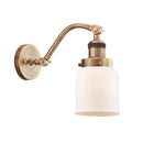 Bell Sconce shown in the Brushed Brass finish with a Matte White shade