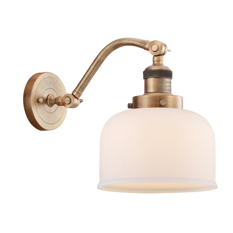 Bell Sconce shown in the Brushed Brass finish with a Matte White shade