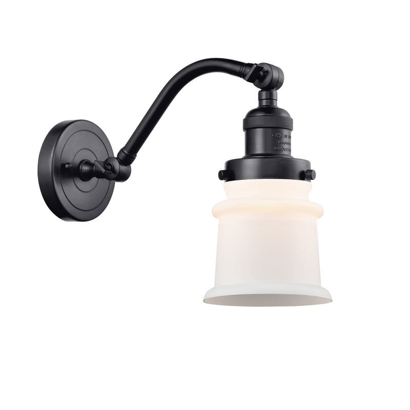 Canton Sconce shown in the Matte Black finish with a Matte White shade