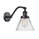 Cone Sconce shown in the Matte Black finish with a Clear shade