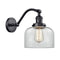 Bell Sconce shown in the Matte Black finish with a Clear shade