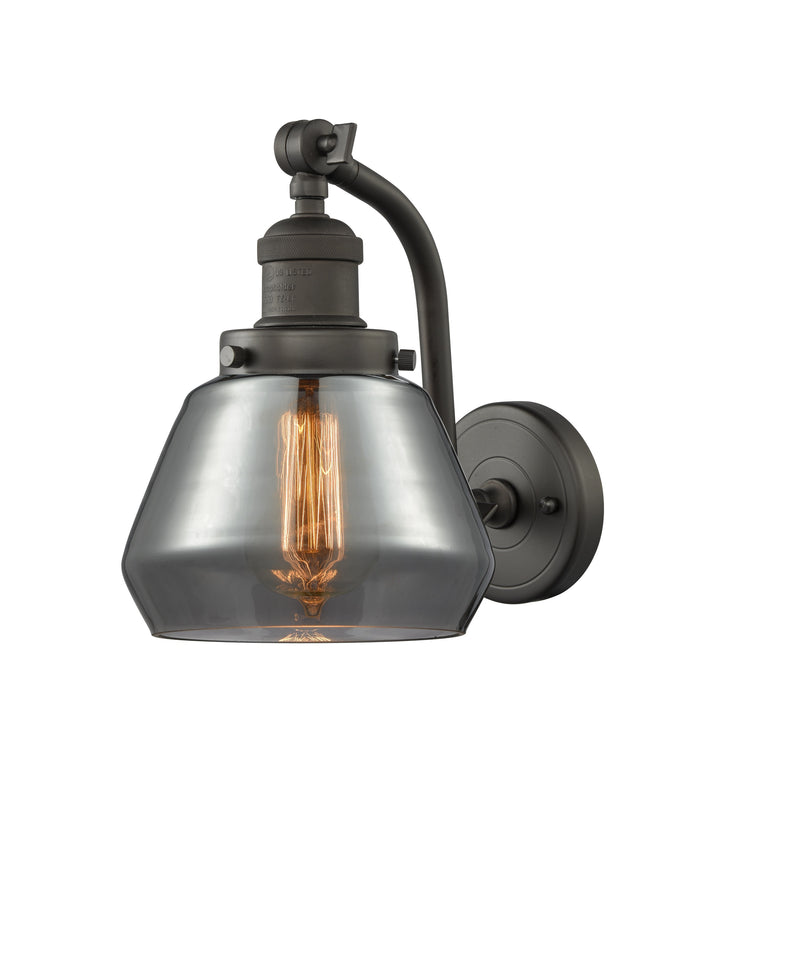 Innovations Lighting Fulton 1-100 watt 7 inch Oil Rubbed Bronze Sconce with Smoked glass and Solid Brass 180 Degree Adjustable Swivels 5151WOBG173