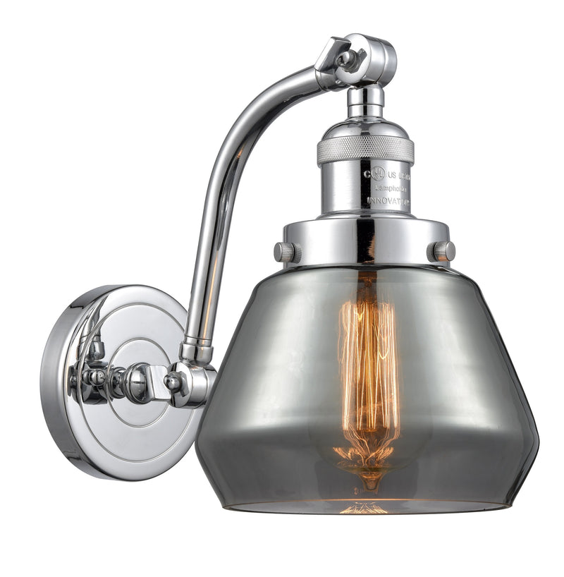 Innovations Lighting Fulton 1-100 watt 7 inch Polished Chrome Sconce with Smoked glass and Solid Brass 180 Degree Adjustable Swivels 5151WPCG173