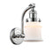 Canton Sconce shown in the Polished Chrome finish with a Matte White shade