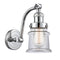 Canton Sconce shown in the Polished Chrome finish with a Clear shade