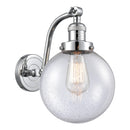 Beacon Sconce shown in the Polished Chrome finish with a Seedy shade