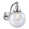 Beacon Sconce shown in the Polished Chrome finish with a Seedy shade