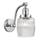 Colton Sconce shown in the Polished Chrome finish with a Clear Halophane shade