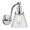 Cone Sconce shown in the Polished Chrome finish with a Seedy shade