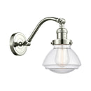 Olean Sconce shown in the Polished Nickel finish with a Clear shade