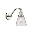 Cone Sconce shown in the Polished Nickel finish with a Clear shade