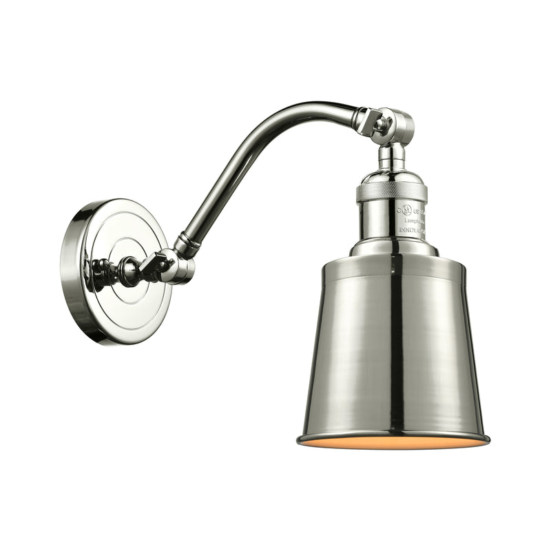 Addison Sconce shown in the Polished Nickel finish with a Polished Nickel shade