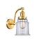 Canton Sconce shown in the Satin Gold finish with a Clear shade