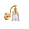 Canton Sconce shown in the Satin Gold finish with a Seedy shade