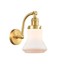 Bellmont Sconce shown in the Satin Gold finish with a Matte White shade