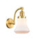 Bellmont Sconce shown in the Satin Gold finish with a Matte White shade