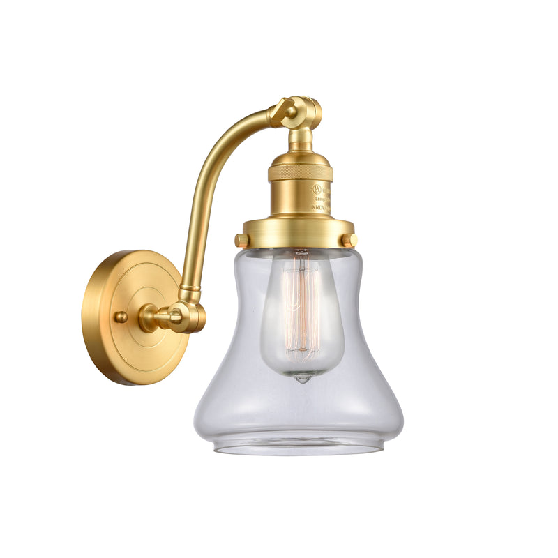 Bellmont Sconce shown in the Satin Gold finish with a Clear shade