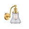 Bellmont Sconce shown in the Satin Gold finish with a Seedy shade