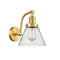 Cone Sconce shown in the Satin Gold finish with a Seedy shade