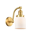 Bell Sconce shown in the Satin Gold finish with a Matte White shade