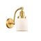 Bell Sconce shown in the Satin Gold finish with a Matte White shade