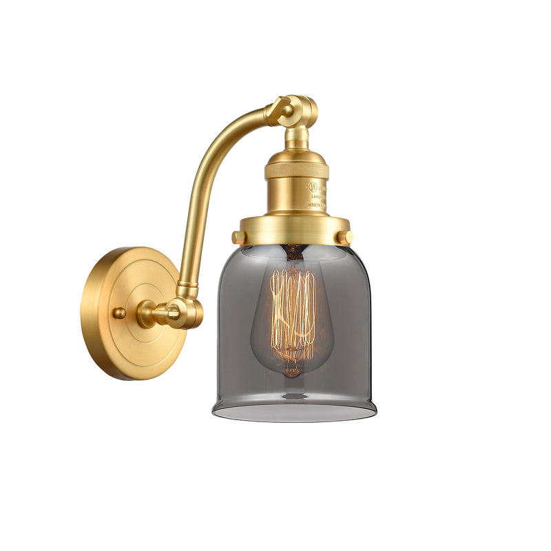 Bell Sconce shown in the Satin Gold finish with a Plated Smoke shade