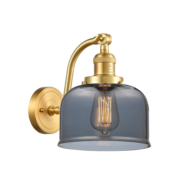 Bell Sconce shown in the Satin Gold finish with a Plated Smoke shade