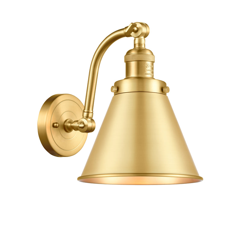 Appalachian Sconce shown in the Satin Gold finish with a Satin Gold shade