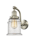 Innovations Lighting Canton 1-100 watt 6.5 inch Brushed Satin Nickel Sconce with Seedy glass and Solid Brass 180 Degree Adjustable Swivels 5151WSNG184