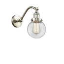 Beacon Sconce shown in the Brushed Satin Nickel finish with a Clear shade