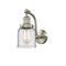 Bell Sconce shown in the Brushed Satin Nickel finish with a Clear shade