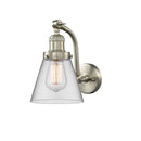 Cone Sconce shown in the Brushed Satin Nickel finish with a Clear shade