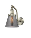 Innovations Lighting Small Cone 1-100 watt 6.5 inch Brushed Satin Nickel Sconce with Smoked glass and Solid Brass 180 Degree Adjustable Swivels 5151WSNG63