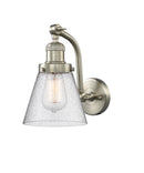 Innovations Lighting Small Cone 1-100 watt 6.5 inch Brushed Satin Nickel Sconce with Seedy glass and Solid Brass 180 Degree Adjustable Swivels 5151WSNG64