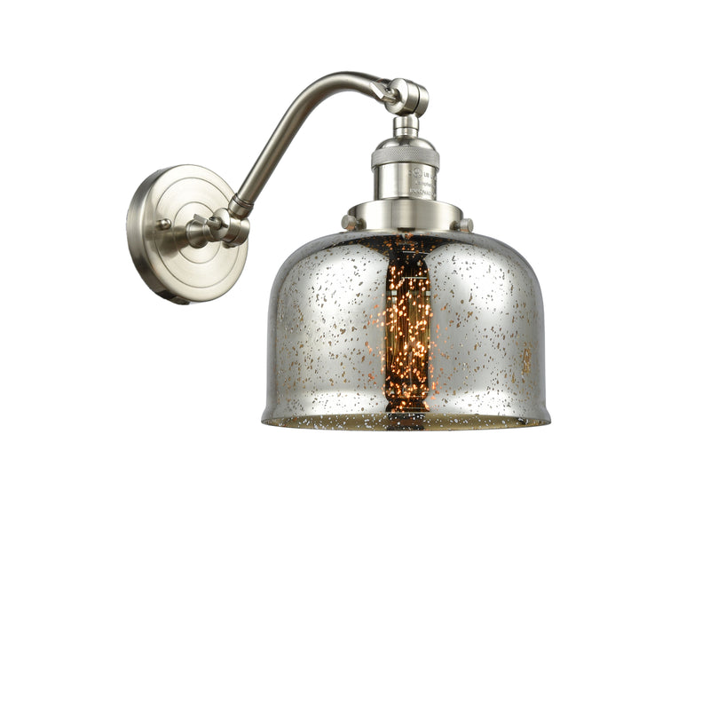 Bell Sconce shown in the Brushed Satin Nickel finish with a Silver Plated Mercury shade