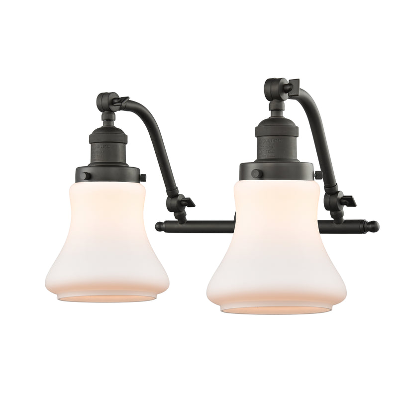 Bellmont Bath Vanity Light shown in the Oil Rubbed Bronze finish with a Matte White shade