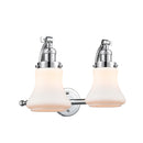 Bellmont Bath Vanity Light shown in the Polished Chrome finish with a Matte White shade