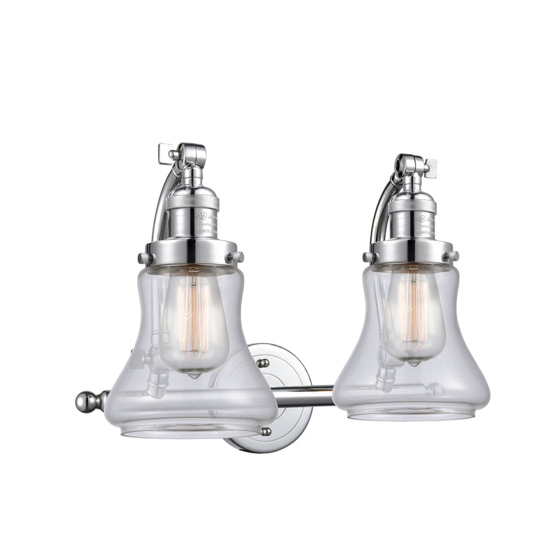 Bellmont Bath Vanity Light shown in the Polished Chrome finish with a Clear shade