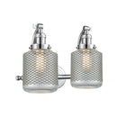 Stanton Bath Vanity Light shown in the Polished Chrome finish with a Clear Wire Mesh shade