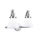 Cone Bath Vanity Light shown in the Polished Chrome finish with a Matte White shade