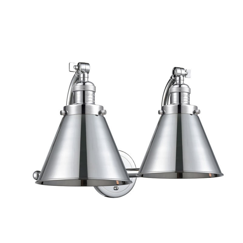 Appalachian Bath Vanity Light shown in the Polished Chrome finish with a Polished Chrome shade