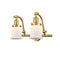 Canton Bath Vanity Light shown in the Satin Gold finish with a Matte White shade