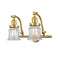 Canton Bath Vanity Light shown in the Satin Gold finish with a Clear shade