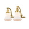 Bellmont Bath Vanity Light shown in the Satin Gold finish with a Matte White shade