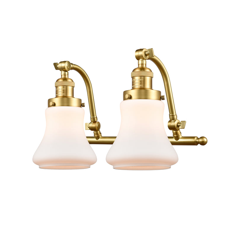 Bellmont Bath Vanity Light shown in the Satin Gold finish with a Matte White shade